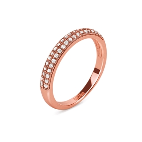 Fashionably Silver Essentials Silver 925 Rose Gold Plated Band Ring-